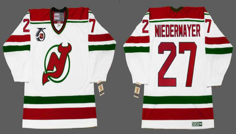 2019 Men New Jersey Devils #27 Niedermayer white CCM NHL jerseys->new jersey devils->NHL Jersey